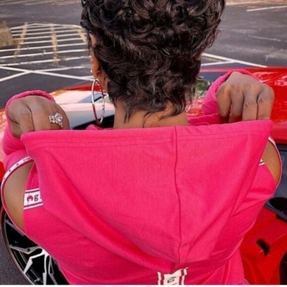 GRITTY SOUL Pretty In Pink Open Shoulder Tracksuit - Picture 3 of 11